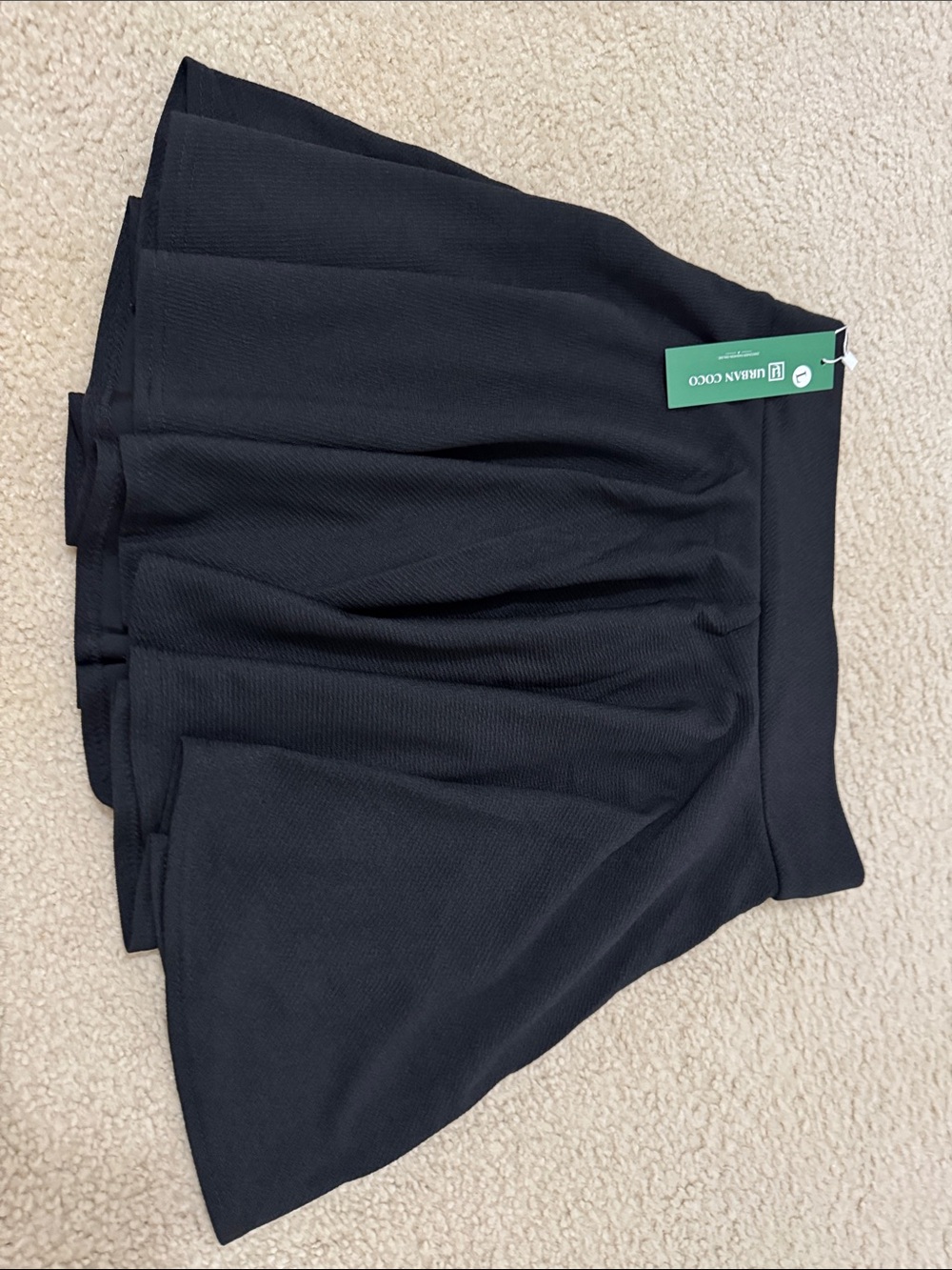 Urban Coco Black Pleated Mini Skirt